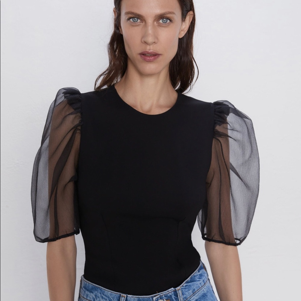 ORGANZA SLEEVE TOP - Picture 8 of 11